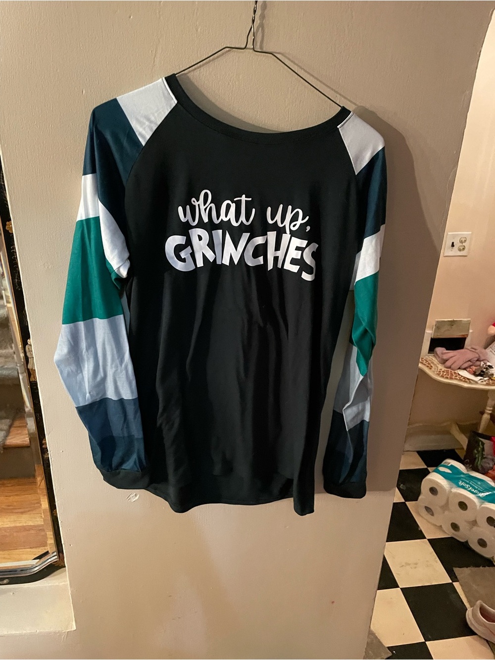 What Up Grinches Long Sleeved green Graphic Tee